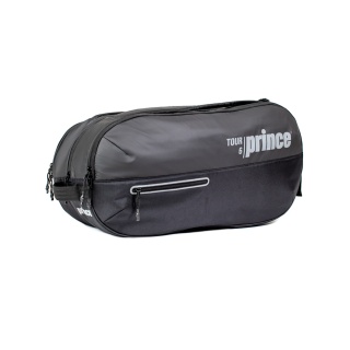 Prince Tennis Racket Bag Tour Carbon (Racket Bag, 2 Main Compartments, Thermally Insulated, Shoe Compartment) Black/Grey 6-Pack